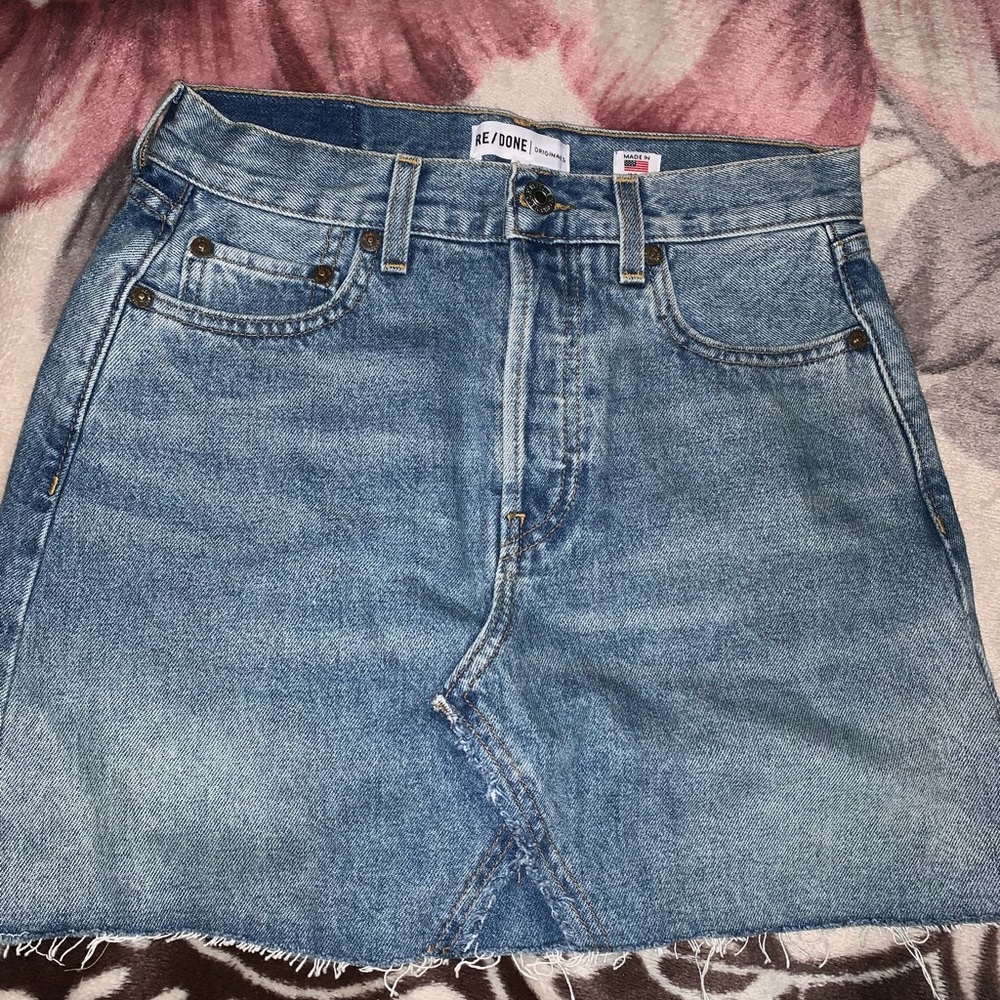 RE / DONE blue skirt